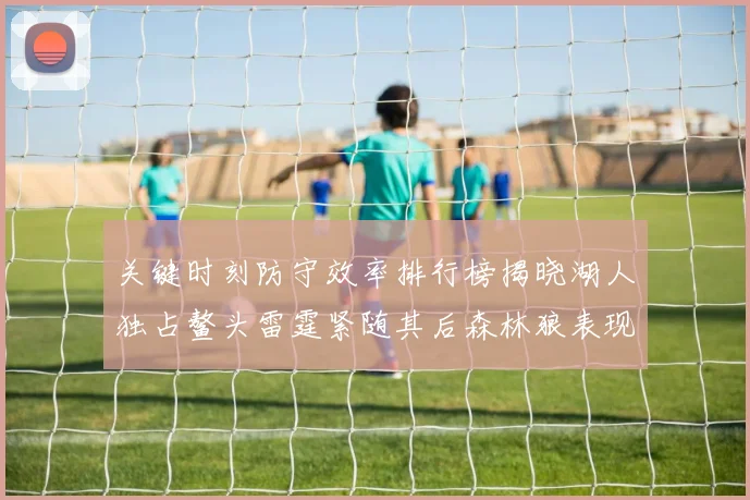 关键时刻防守效率排行榜揭晓湖人独占鳌头雷霆紧随其后森林狼表现不俗